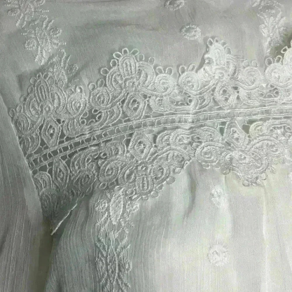 Strut & Bolt White Lace Long Sleeve Bell Sleeves Dress Size M - Picture 8 of 13